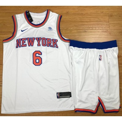 Nike New York Knicks #6 Kristaps Porzingis White A Set Youth NBA Swingman Association Edition Jersey
